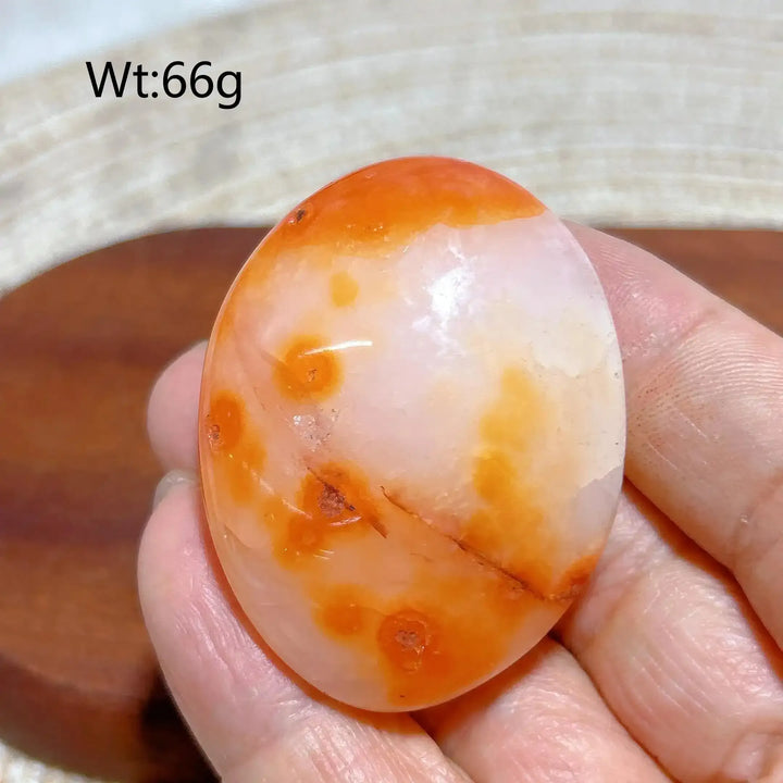 Carnelian Druzy Geode Palm Stone