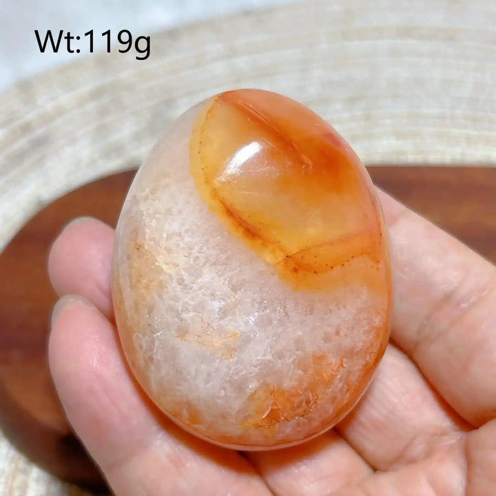 Carnelian Druzy Geode Palm Stone