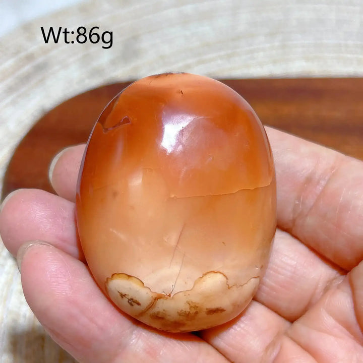 Carnelian Druzy Geode Palm Stone