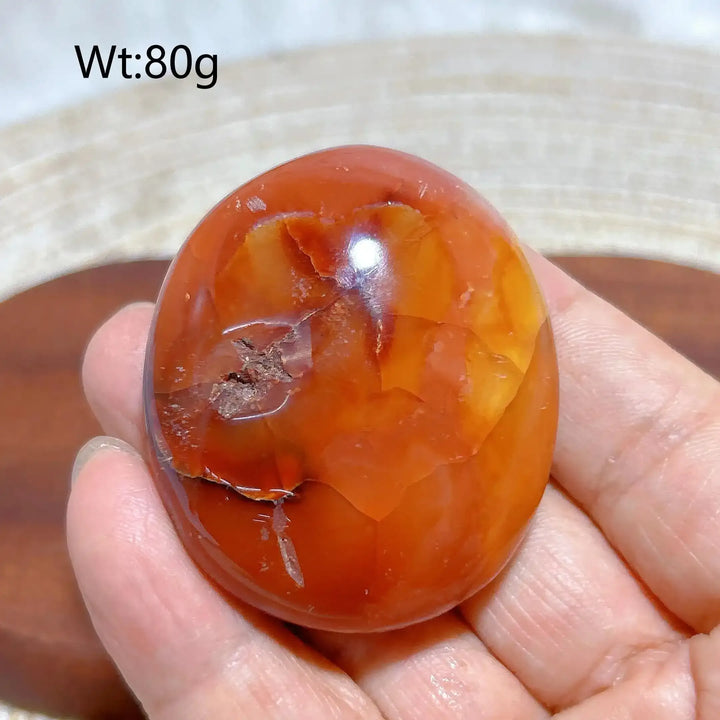 Carnelian Druzy Geode Palm Stone