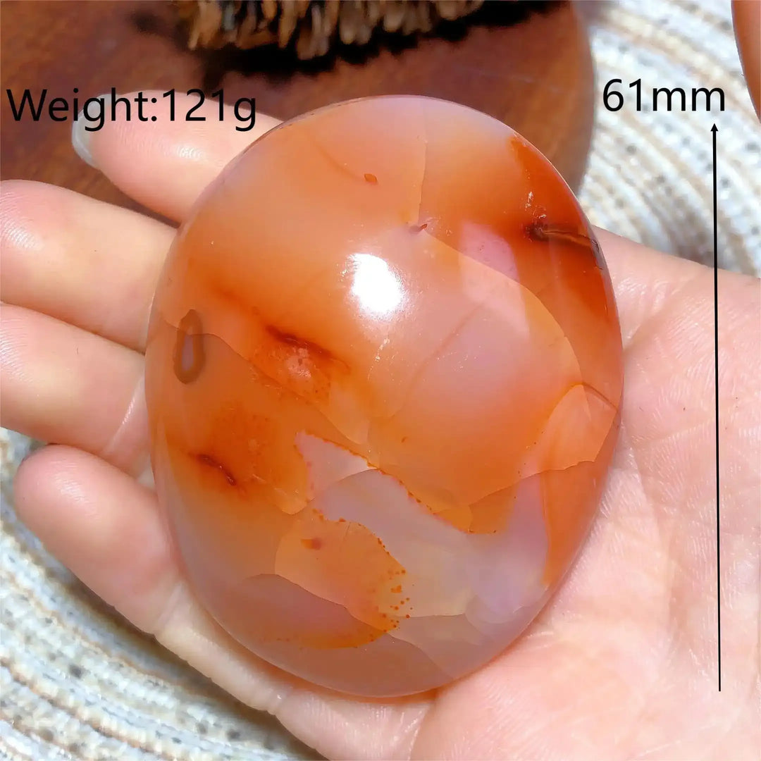 Carnelian Druzy Geode Palm Stone