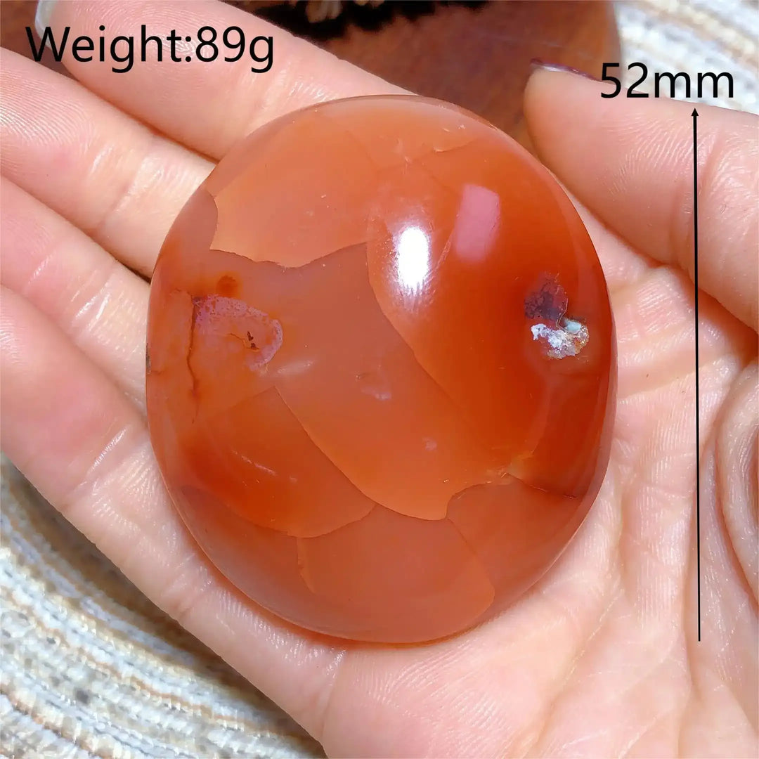 Carnelian Druzy Geode Palm Stone