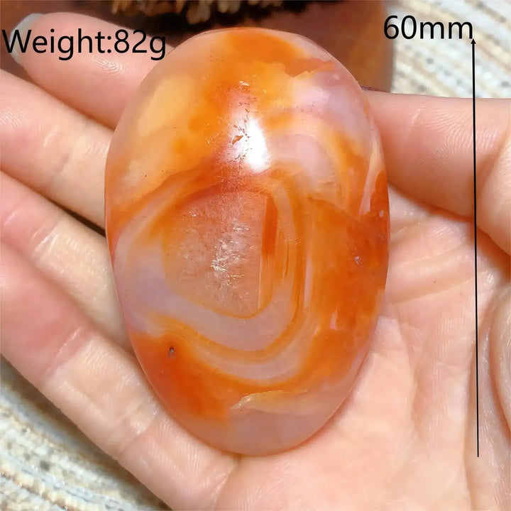 Carnelian Druzy Geode Palm Stone