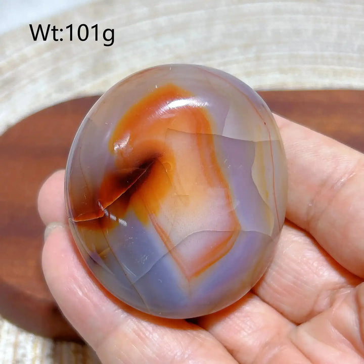Carnelian Druzy Geode Palm Stone