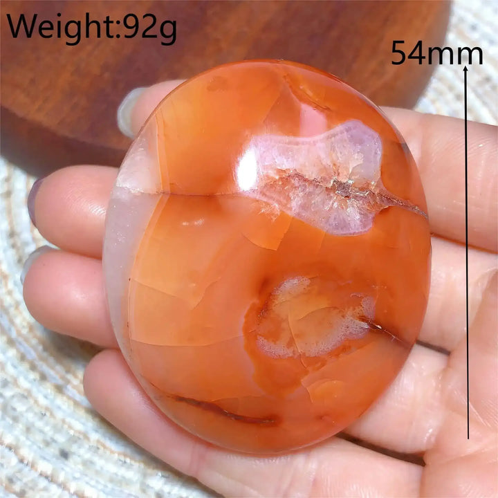 Carnelian Druzy Geode Palm Stone