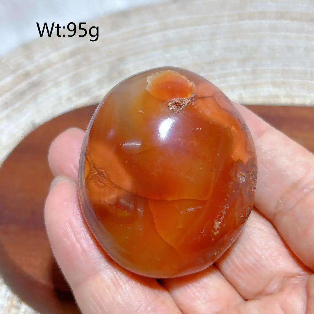 Carnelian Druzy Geode Palm Stone