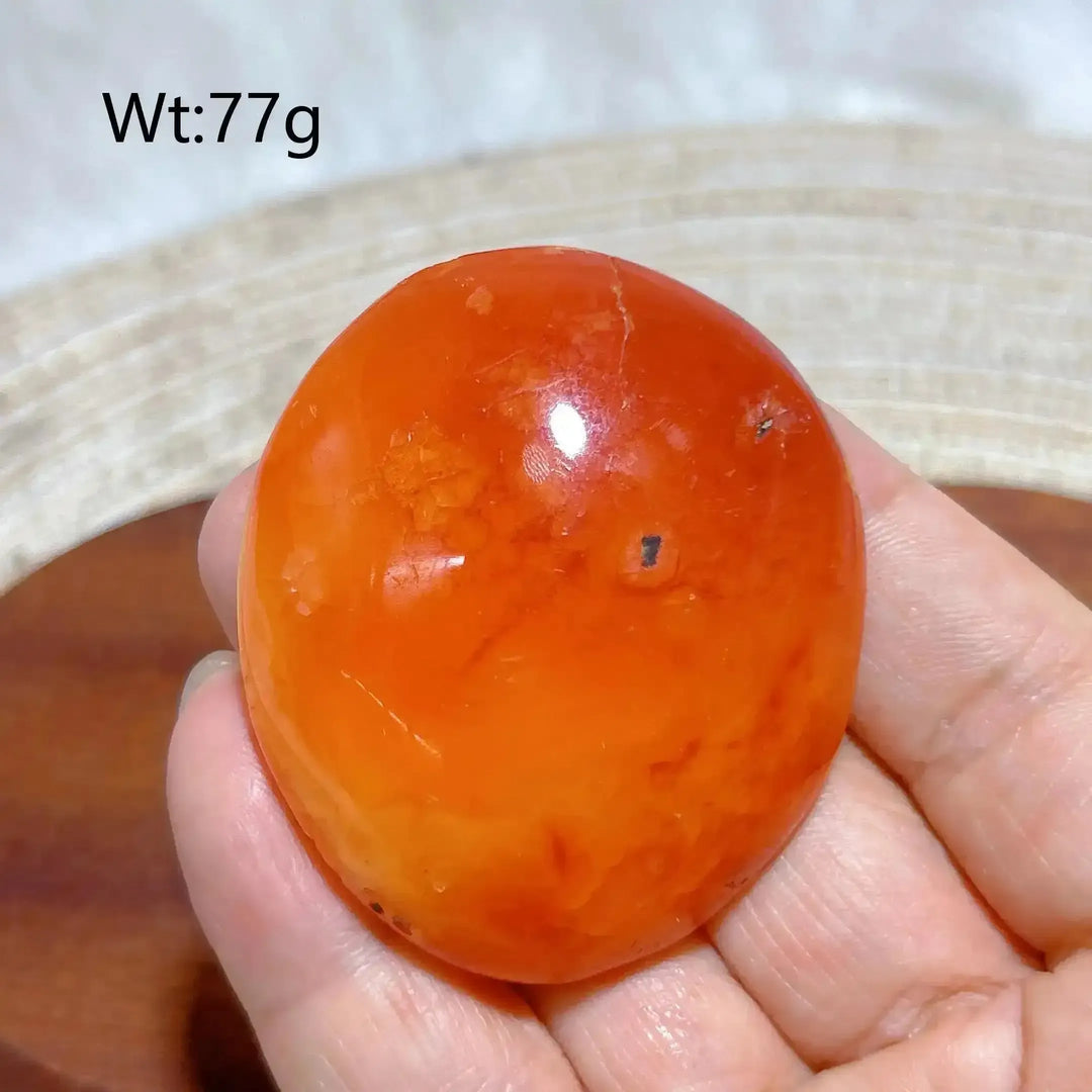 Carnelian Druzy Geode Palm Stone