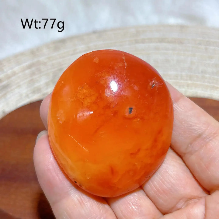 Carnelian Druzy Geode Palm Stone