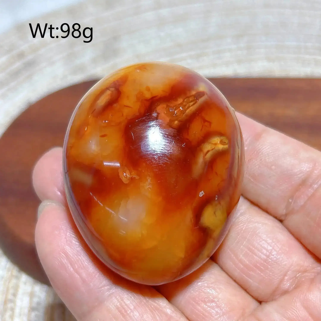 Carnelian Druzy Geode Palm Stone