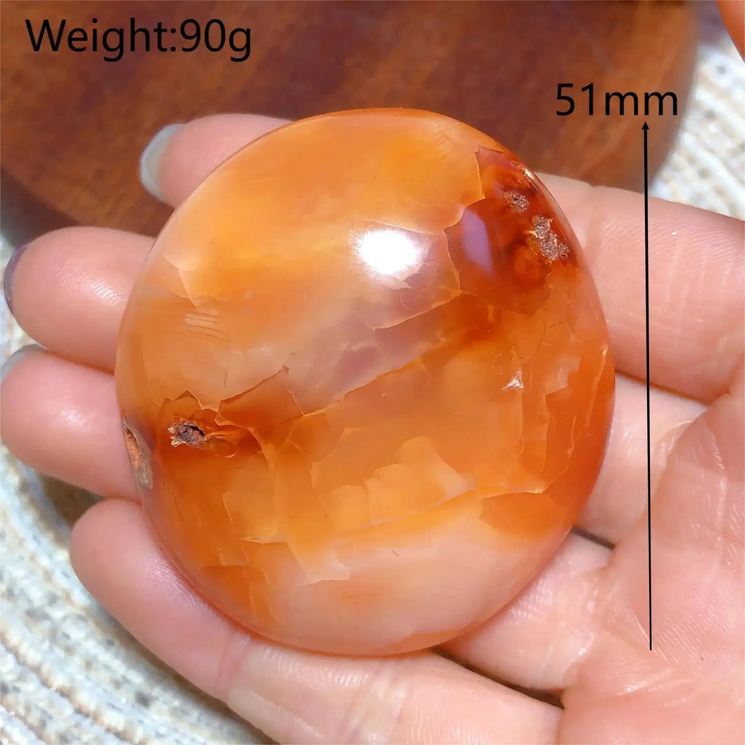 Carnelian Druzy Geode Palm Stone
