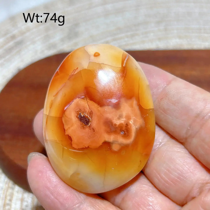 Carnelian Druzy Geode Palm Stone