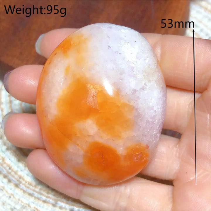 Carnelian Druzy Geode Palm Stone