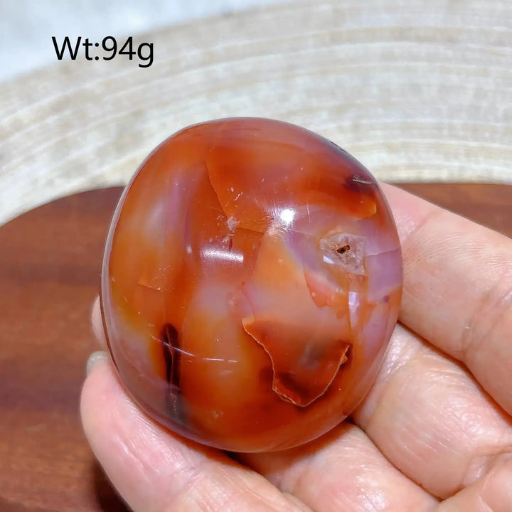 Carnelian Druzy Geode Palm Stone