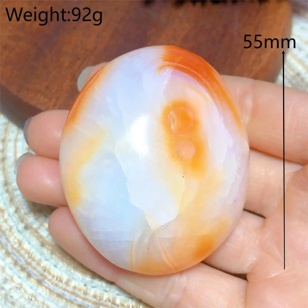 Carnelian Druzy Geode Palm Stone