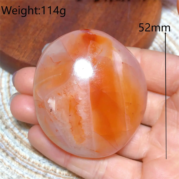 Carnelian Druzy Geode Palm Stone