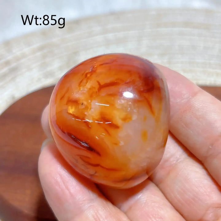 Carnelian Druzy Geode Palm Stone