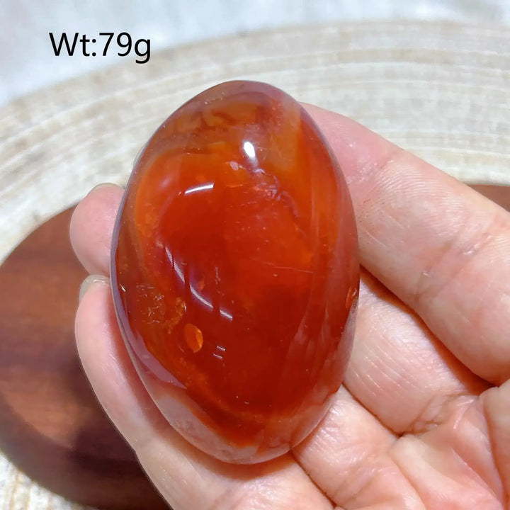 Carnelian Druzy Geode Palm Stone