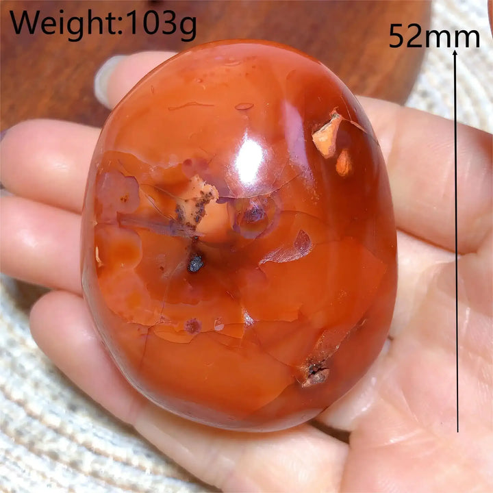Carnelian Druzy Geode Palm Stone