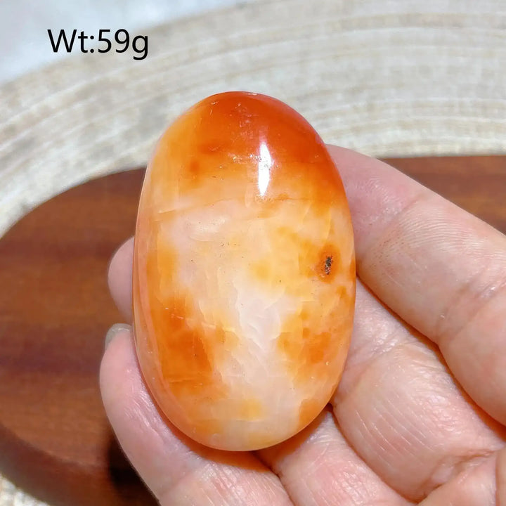 Carnelian Druzy Geode Palm Stone