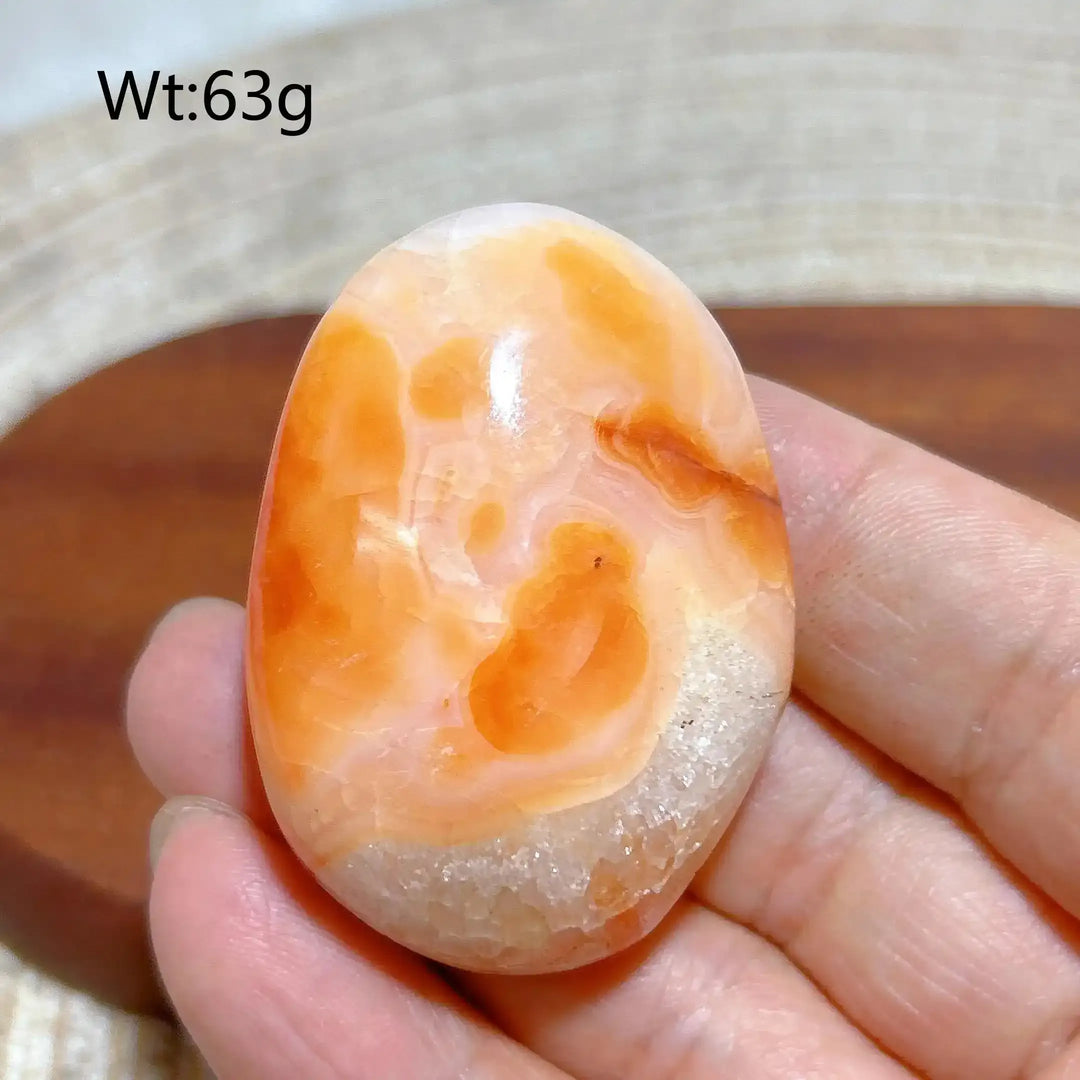 Carnelian Druzy Geode Palm Stone