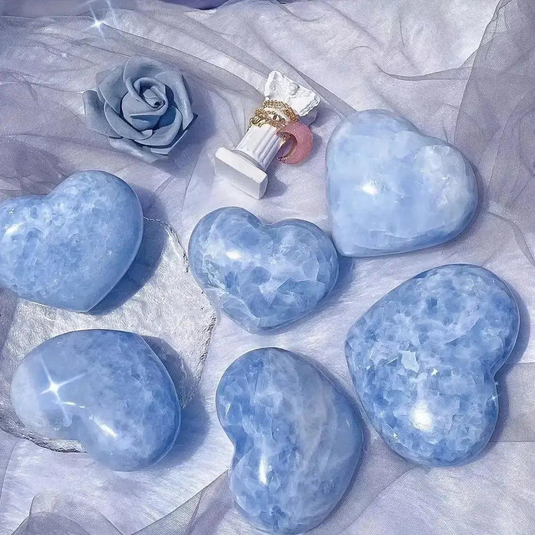 Celestite Hearts Natural Crystal