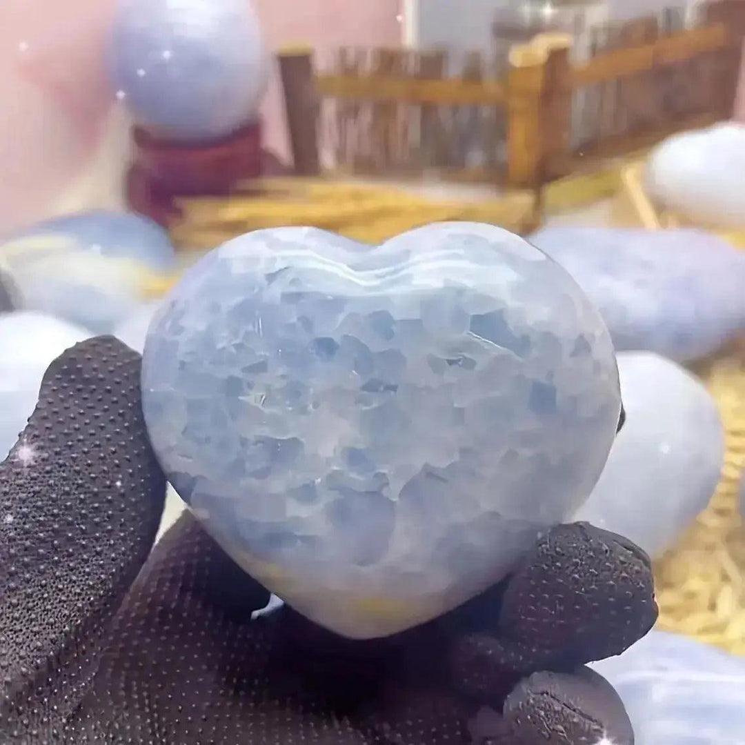 Celestite Hearts Natural Crystal