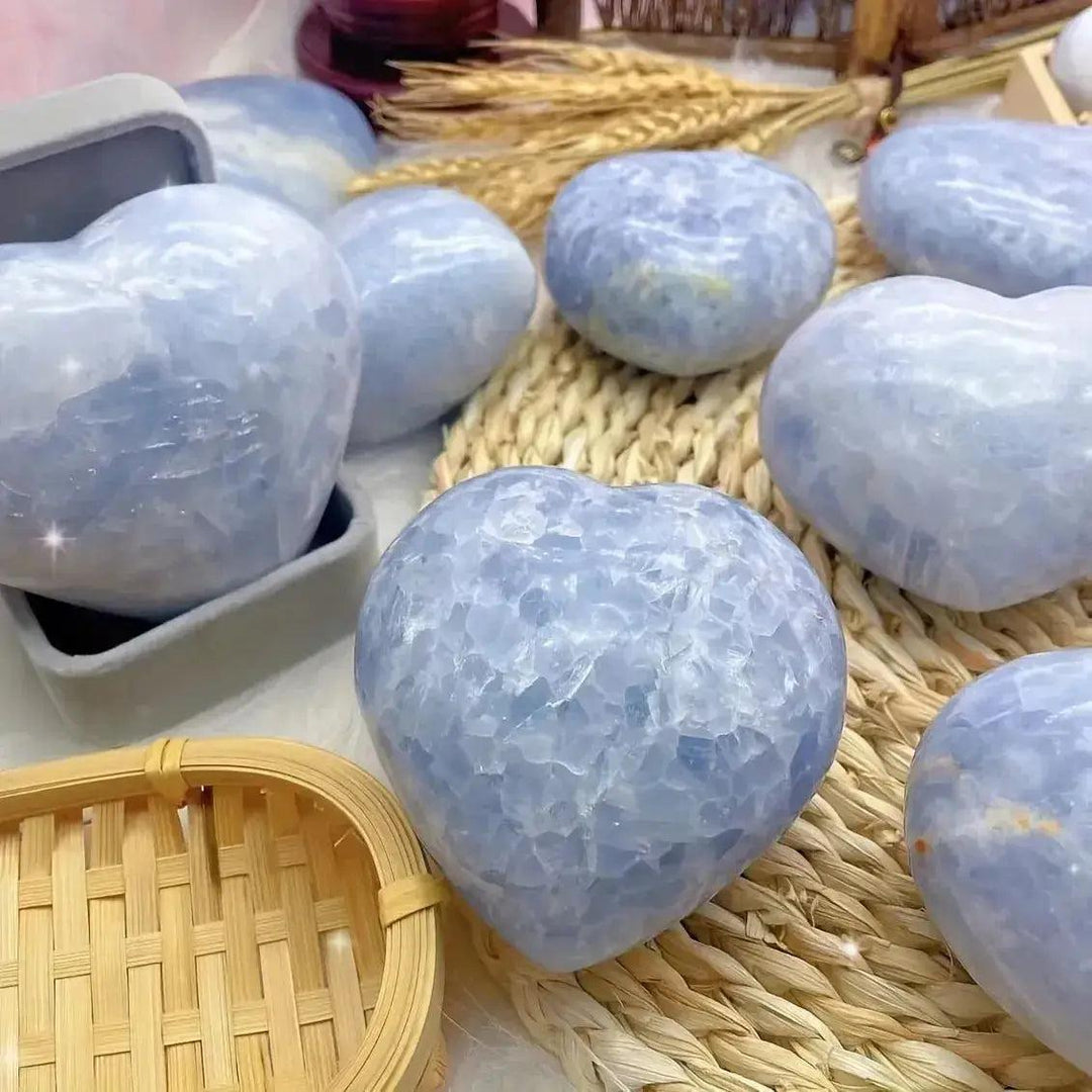 Celestite Hearts Natural Crystal