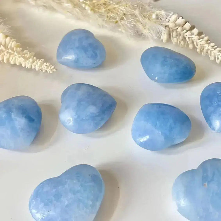 Celestite Hearts Natural Crystal