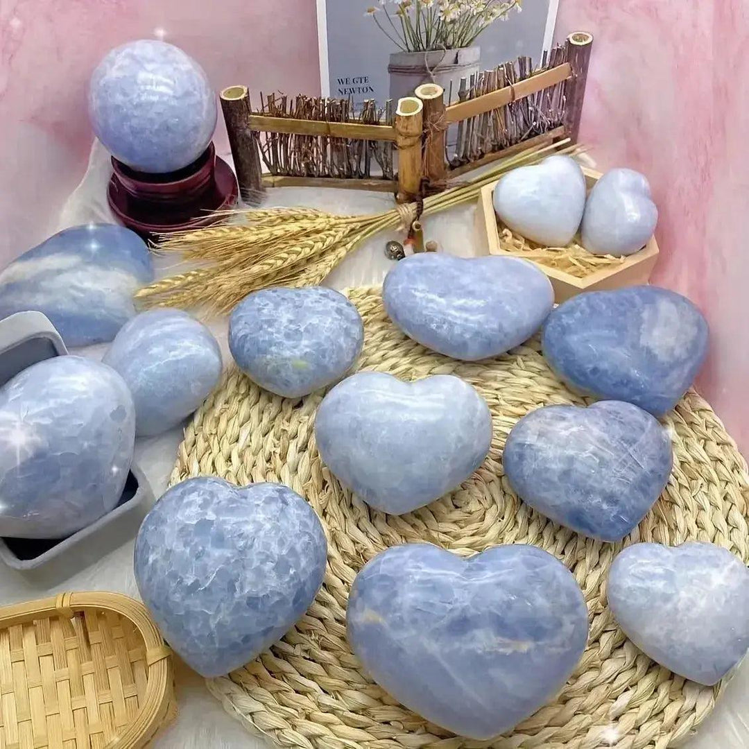 Celestite Hearts Natural Crystal