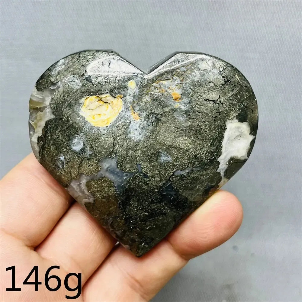 Chalcopyrite Agate Geode Heart-Hearts-Ali-Chalcopyrite Agate-Weight 146g-Crystal Destiny