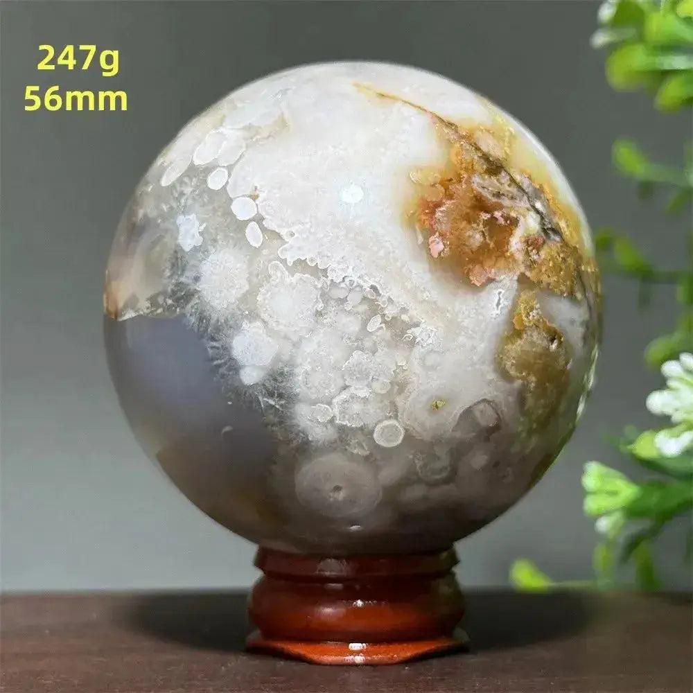 Cherry Agate Crystal Sphere Meditation Energy