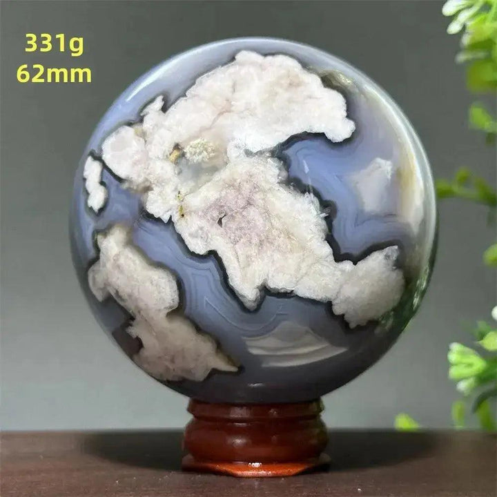 Cherry Agate Crystal Sphere Meditation Energy