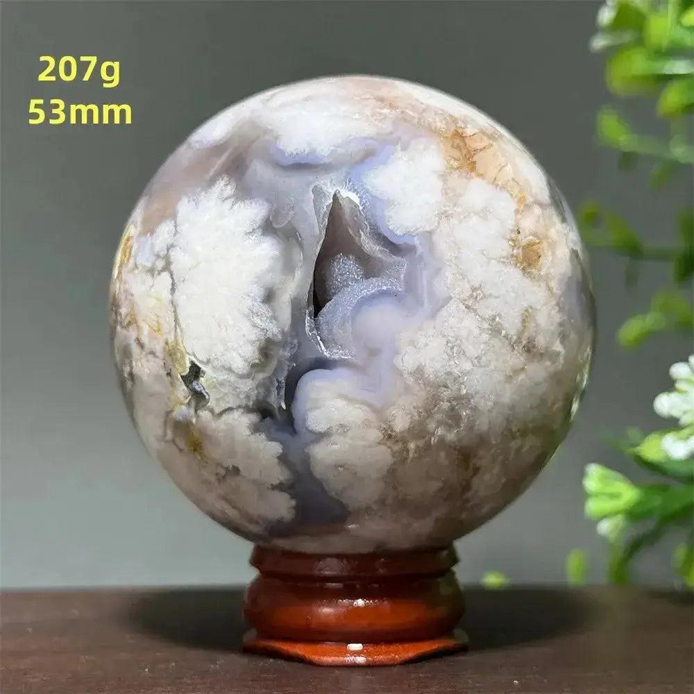Cherry Agate Crystal Sphere Meditation Energy