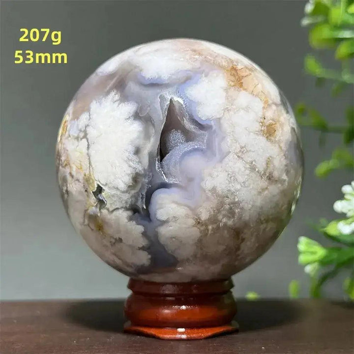 Cherry Agate Crystal Sphere Meditation Energy
