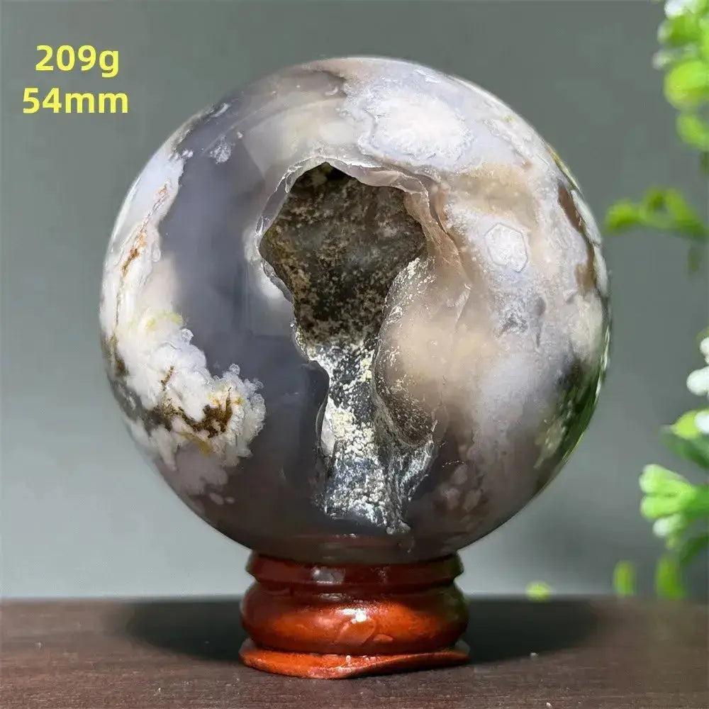 Cherry Agate Crystal Sphere Meditation Energy