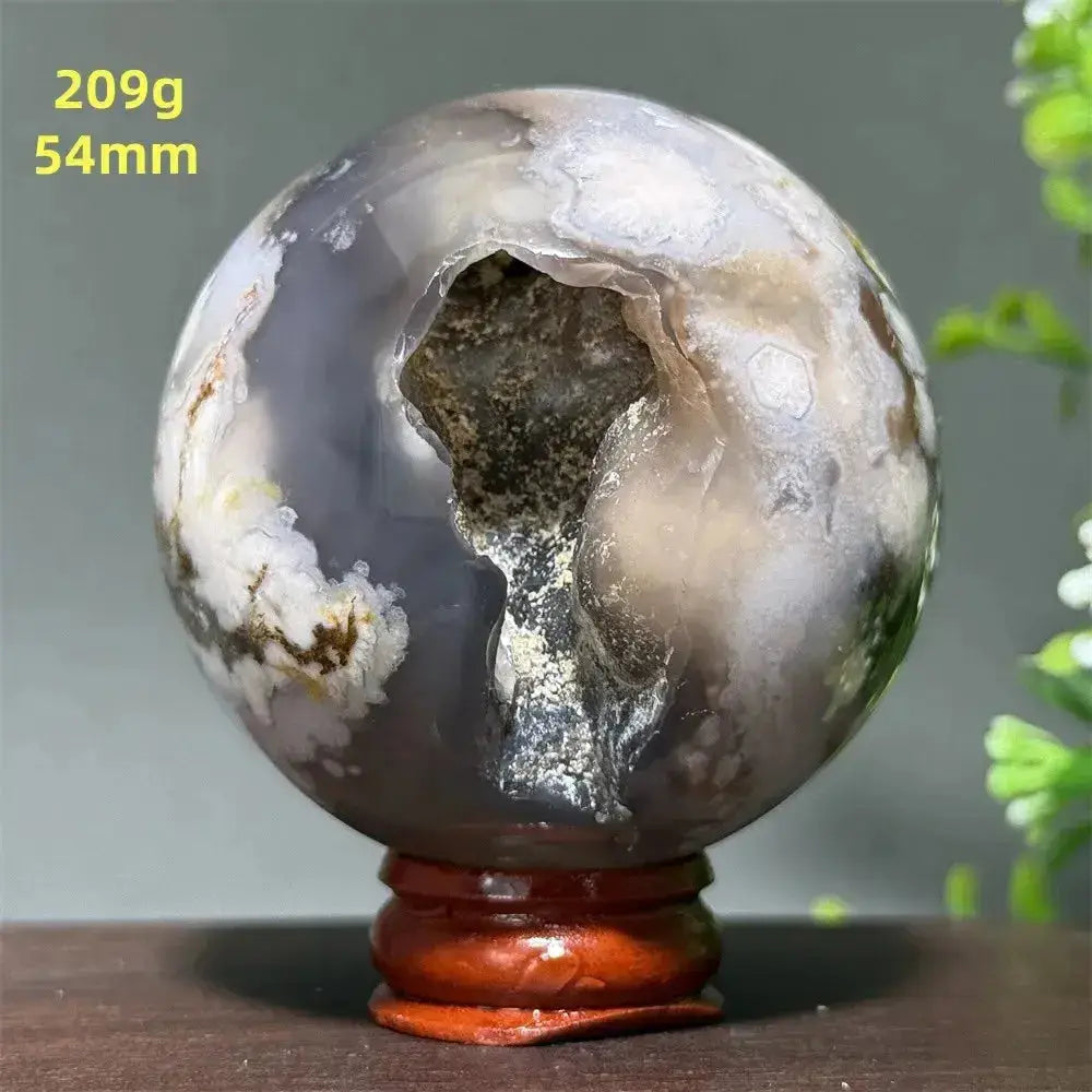 Cherry Agate Crystal Sphere Meditation Energy-Spheres-Ali-21 209g 54mm-Cherry Agate-Crystal Destiny