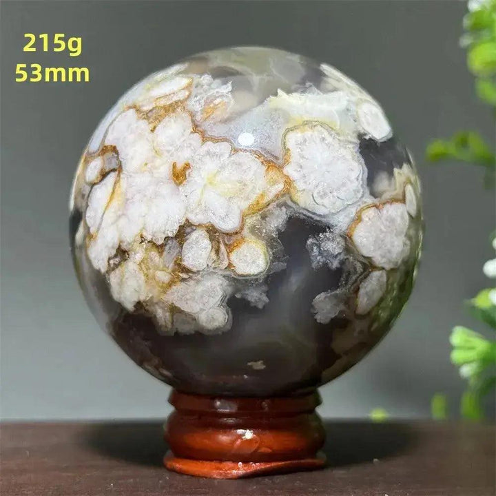 Cherry Agate Crystal Sphere Meditation Energy
