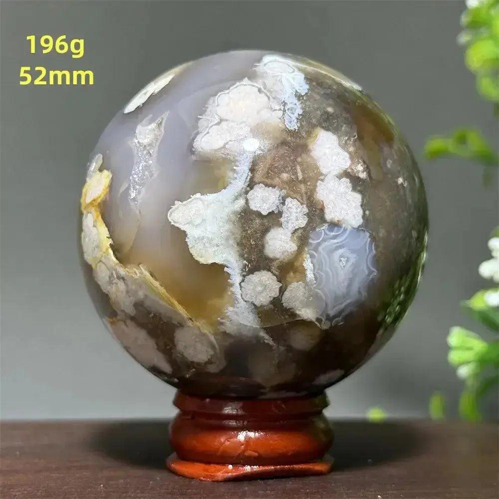 Cherry Agate Crystal Sphere Meditation Energy