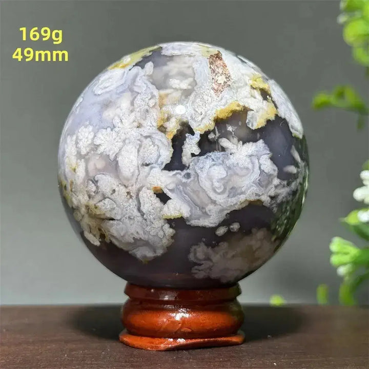 Cherry Agate Crystal Sphere Meditation Energy-Spheres-Ali-27 169g 49mm-Cherry Agate-Crystal Destiny