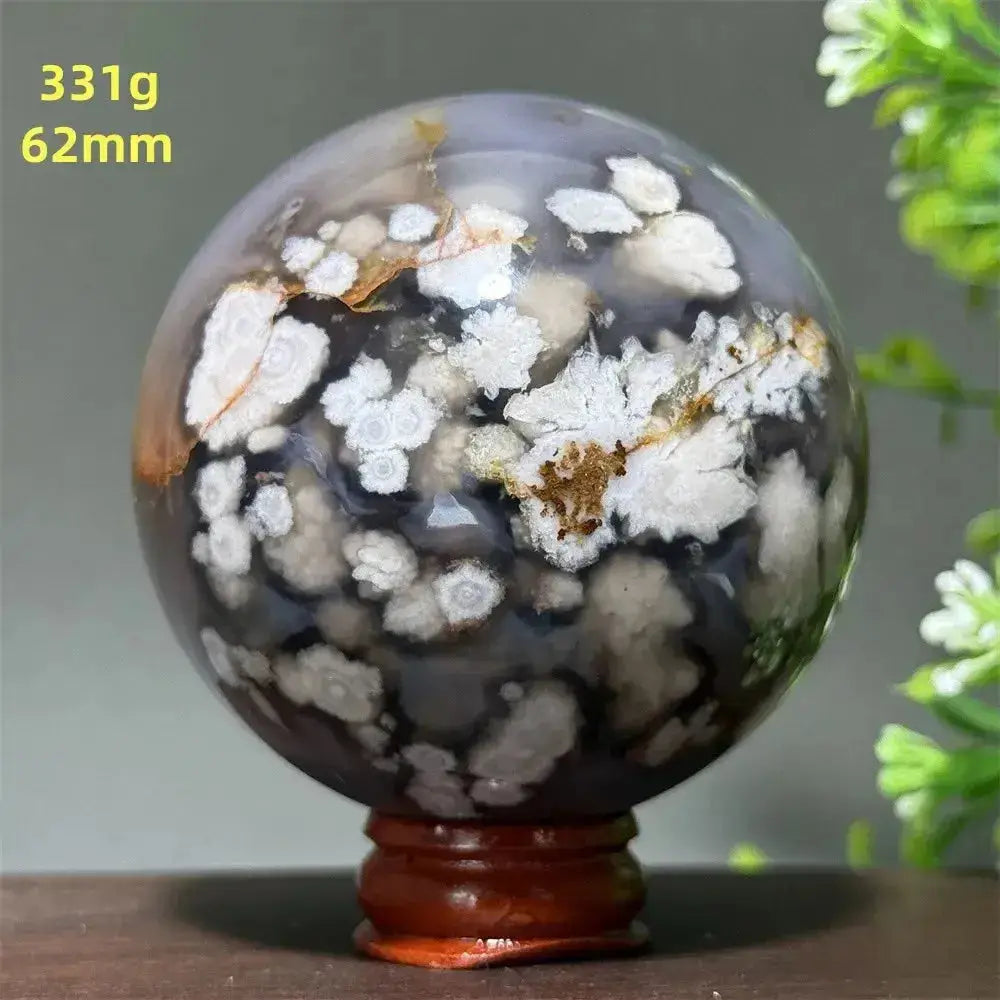 Cherry Agate Crystal Sphere Meditation Energy-Spheres-Ali-29 331g 62mm-Cherry Agate-Crystal Destiny