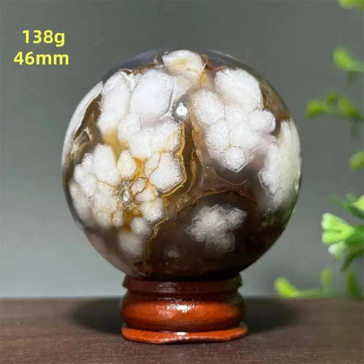 Cherry Agate Crystal Sphere Meditation Energy