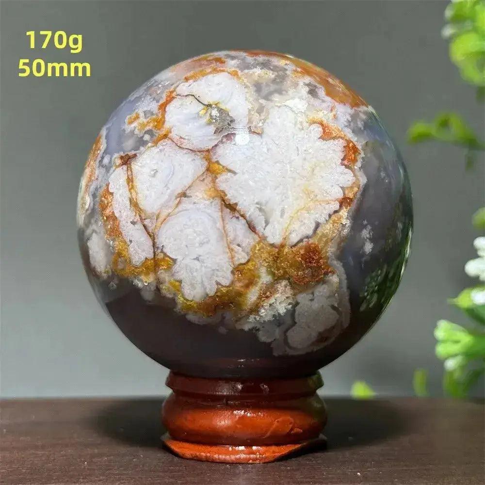 Cherry Agate Crystal Sphere Meditation Energy