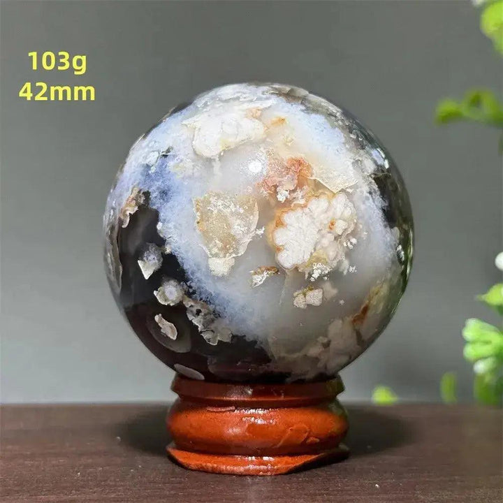 Cherry Agate Crystal Sphere Meditation Energy
