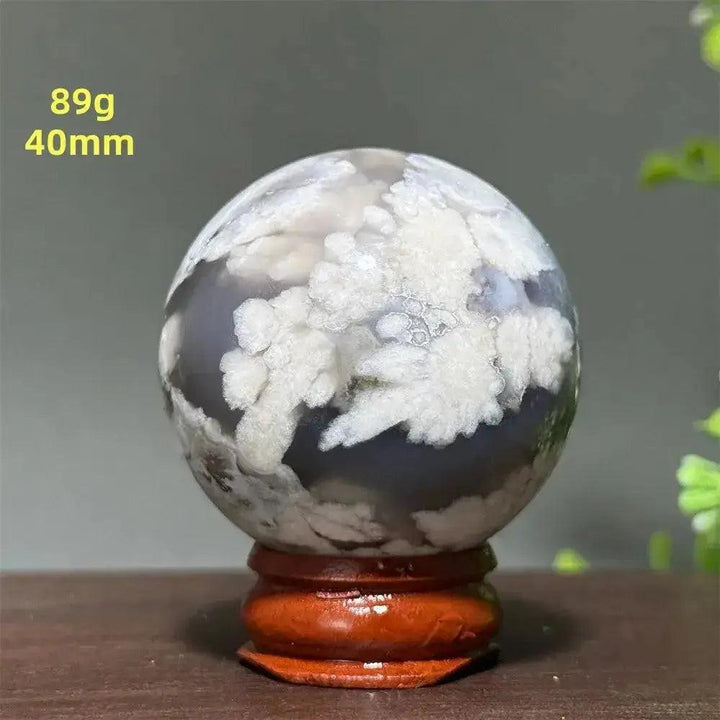 Cherry Agate Crystal Sphere Meditation Energy