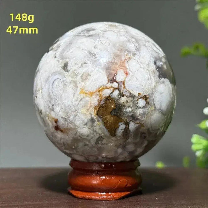 Cherry Agate Crystal Sphere Meditation Energy