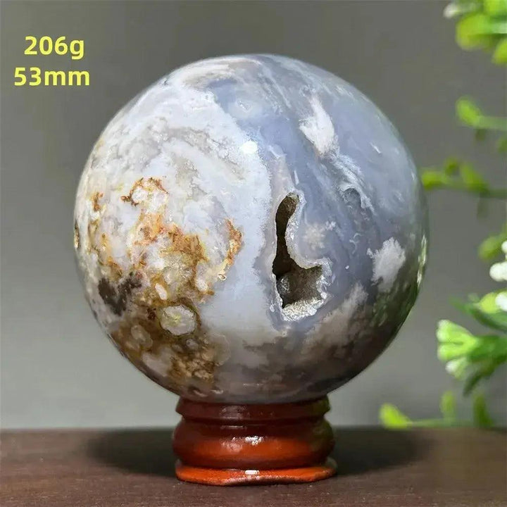 Cherry Agate Crystal Sphere Meditation Energy