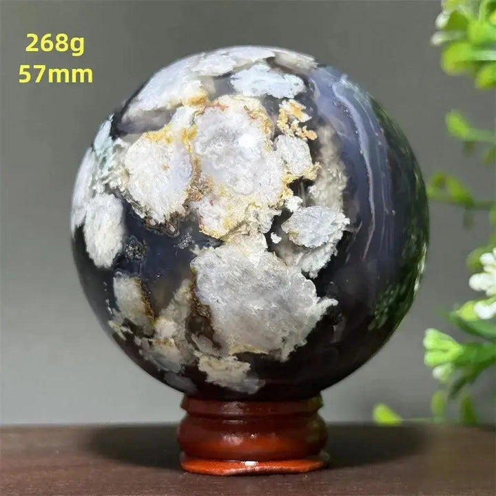 Cherry Agate Crystal Sphere Meditation Energy