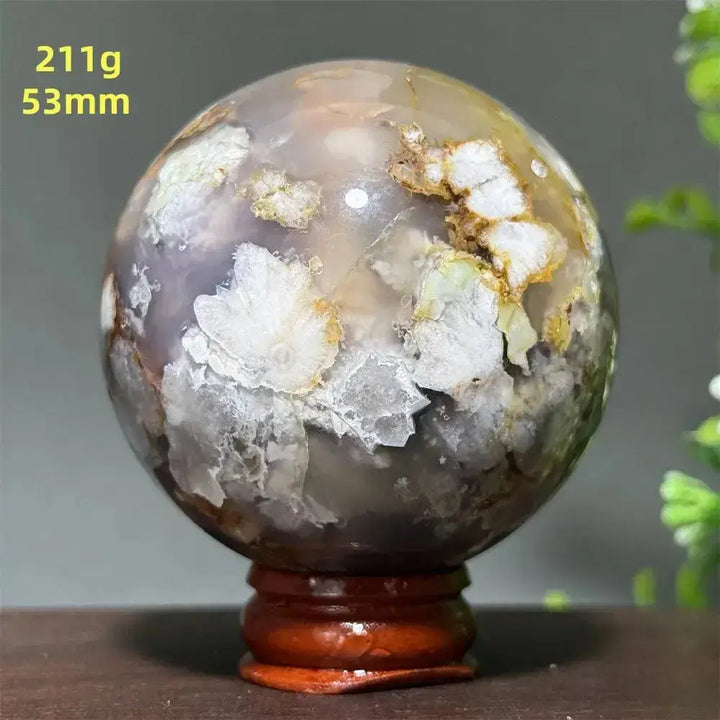 Cherry Agate Crystal Sphere for Meditation and Energy Work-Spheres-Ali-23 211g 53mm-Cherry Agate-Crystal Destiny