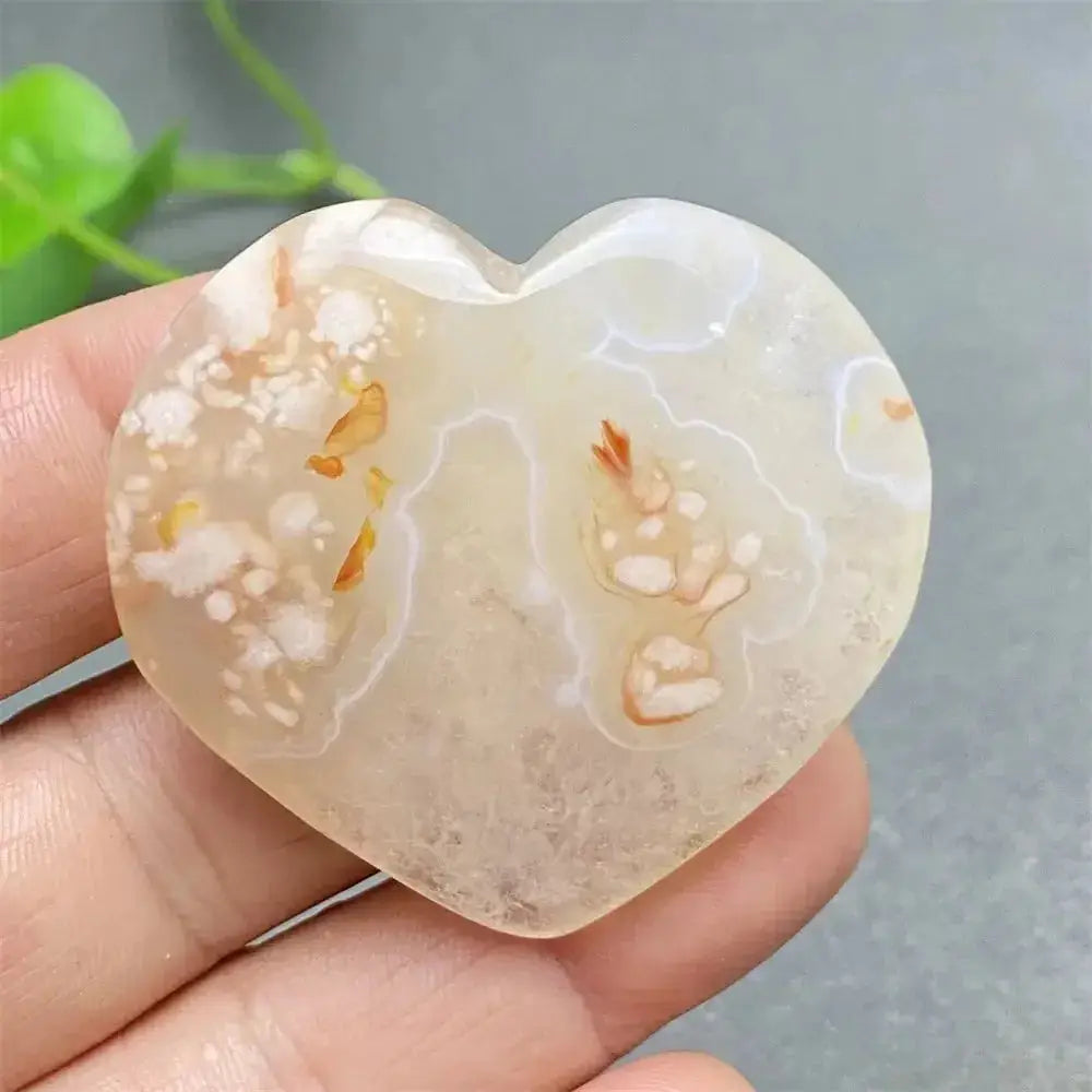 Cherry Blossom Agate Heart-Hearts-Ali-24 47g-Cherry Blossom Agate-Crystal Destiny