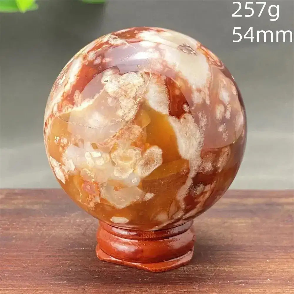 Cherry Blossom Agate Sphere-Spheres-Ali-31 257g-Cherry Blossom Agate-Crystal Destiny